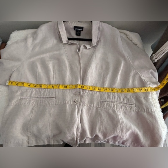 Linen Blend Beige Jacket Blazer by Lane Bryant Size 26 - Picture 4 of 6